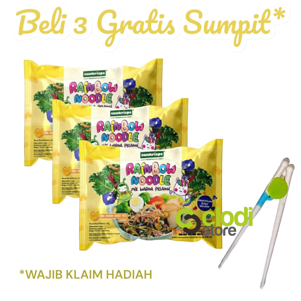

HOT Sunkrisps Rainbow Noodle | Mie Sehat Pelangi Rasa Keju lemonilo mie anak yummy bites Mpasi Mi Pelangi Mie Keju