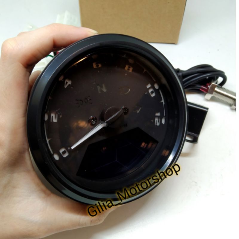 Speedometer babon Digital bulat plus Sensor Spidometer Spido babon Bulat Digital LED Custom Universal Motor