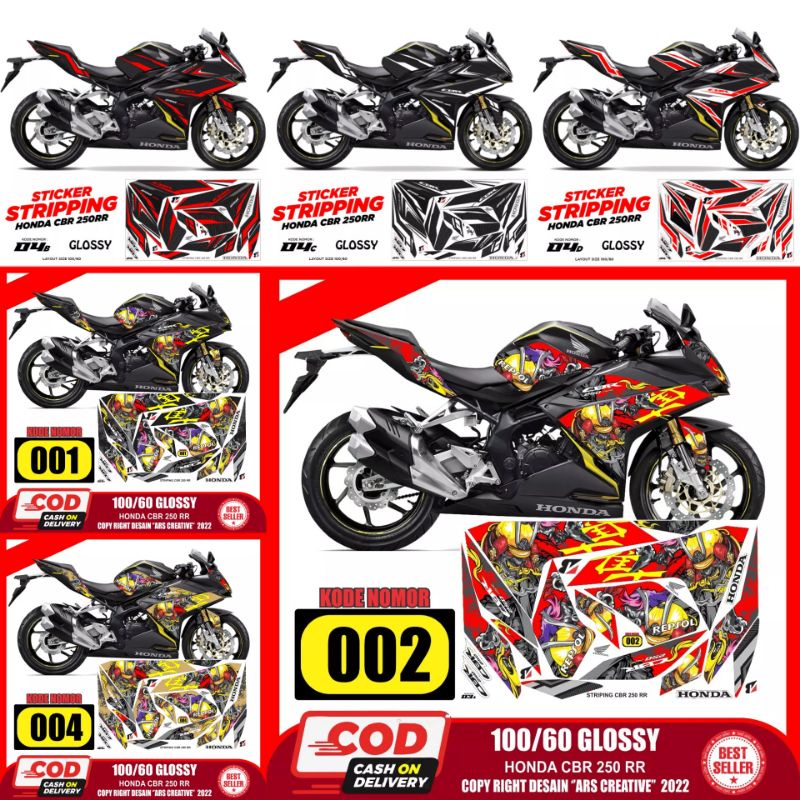 Stiker / Decal / striping racing CBR 250RR / aksesoris variasi Honda CBR250RR / Lis body CBR new