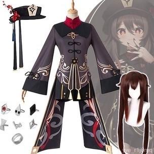 Cosplay kostum full set hu tao Genshin Impact