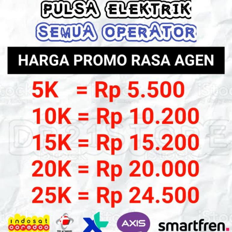 PROMO ISI ULANG PULSA REGULER ALL SEMUA OPERATOR KARTU XL AXIS INDOSAT IM3 TRI SMARTFREN BYU TELKOMS