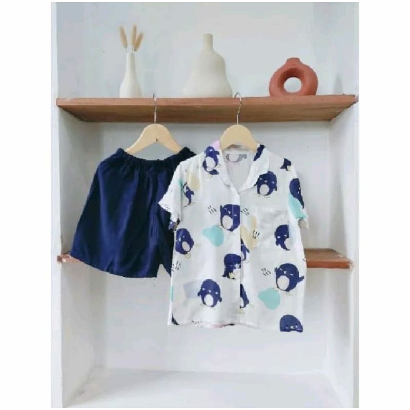 Piyama Rayon Anak 3-5 th Setelan Piyama Anak Rayon Adem UNISEX Piyama Pendek Anak Rayon