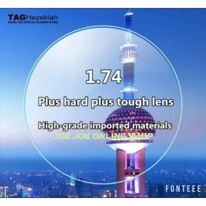 Glaso Lensa Minus / Lensa Tipis / Lensa Minus Hi Index / Lensa Index 1.74