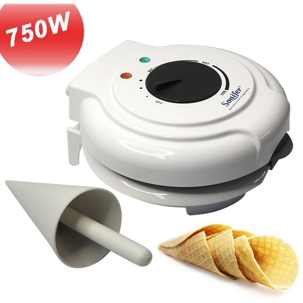 Terkini Sonifer Ice Cone Maker SF-6034 Mesin Pembuat Stroopwafels dan kue semprong FWC