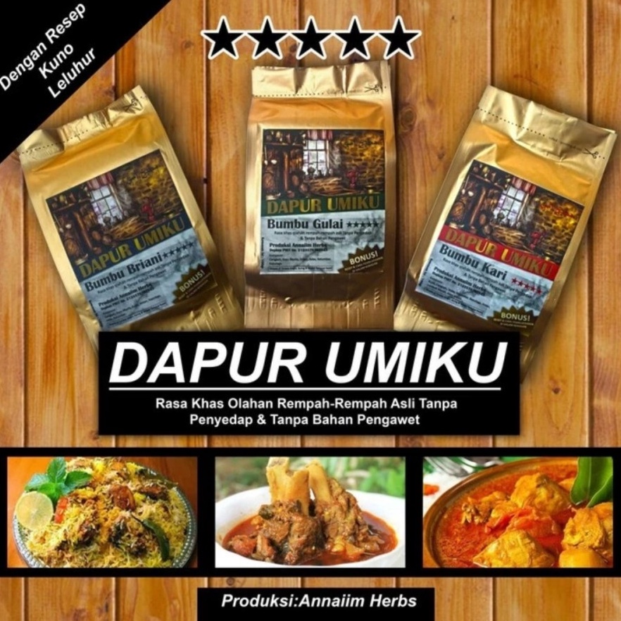 

Terbatas Bumbu DAPUR UMIKU Rempah Masakan Arab 100gr Asli 83