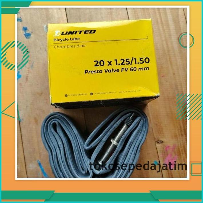PROMO BAN DALAM UNITED 20 X 1.25/1.50 FV60 SEPEDA LIPAT MINI 