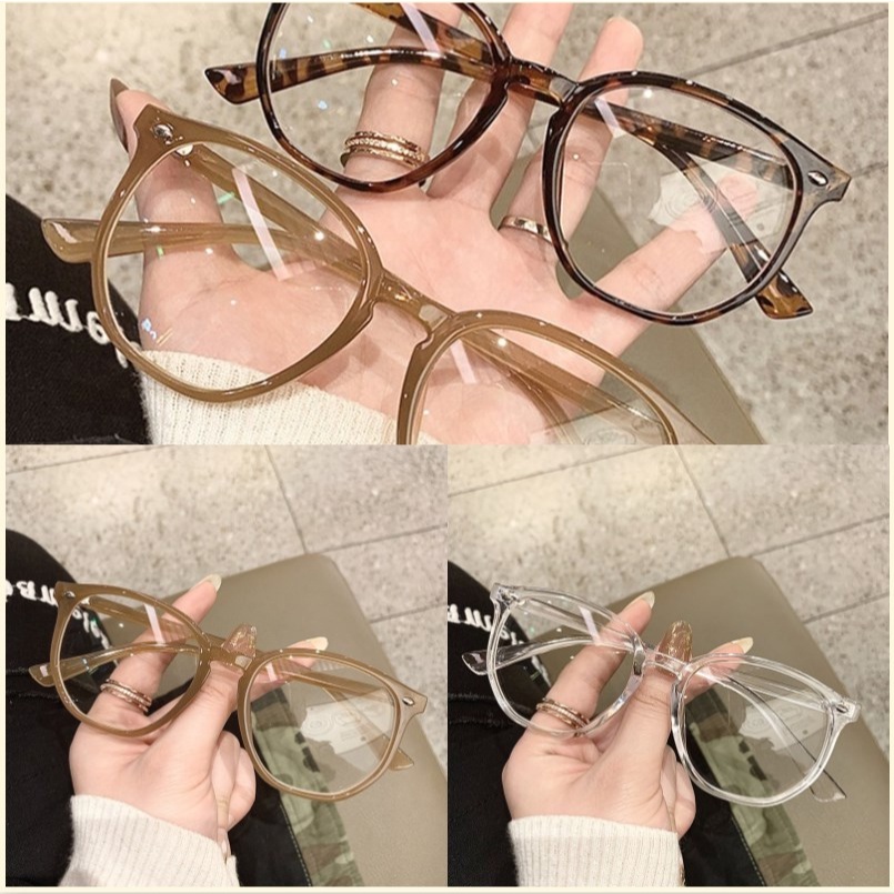 【Bayar di tempat】fashion Korean leopard print mengubah warna kacamata cat eye kacamata photocromic pelindung anti radiasi photochromic oval gaya bingkai kacamata