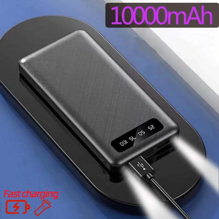 Powerbank Power Bank Dual Usb Lcd Basike 10000 Mah Mini Murah Fast Charging 2