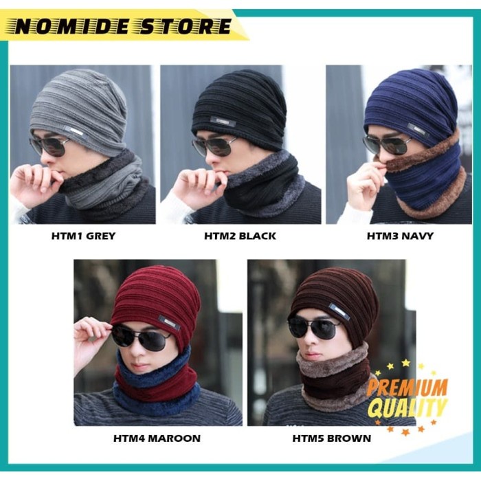 Topi Kupluk &Syal Wool Winter Pria Wanita Dewasa Jerman Tekstil-
