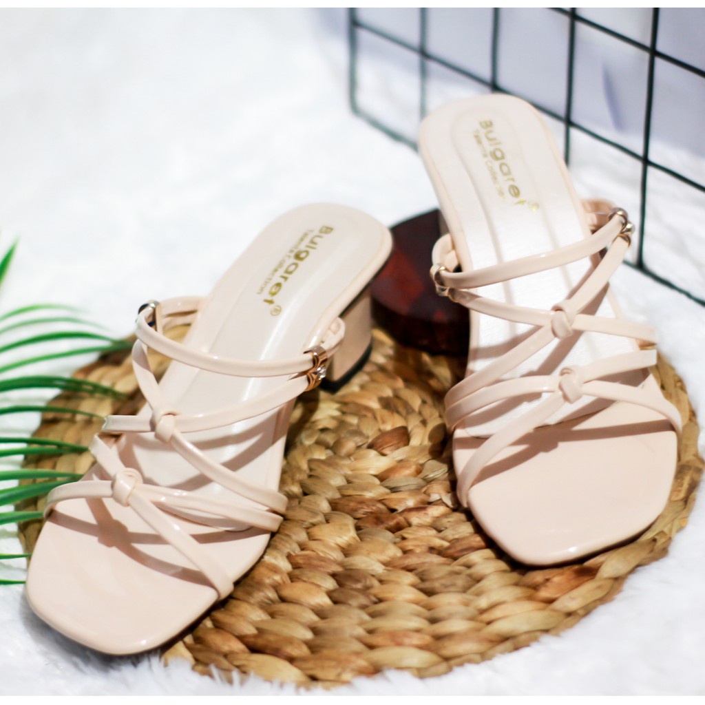 Sandal Wanita High Heels Strap Tali silang Belakang R 99