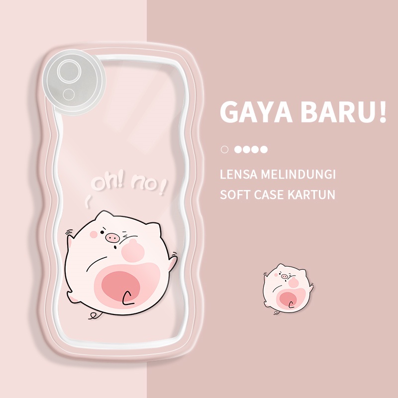 Casing Ponsel untuk VIVO Y90 Y1S V11 V1 PRO X21S V21S Y75 4G S15E Case Kartun Indah Batas Gelombang 