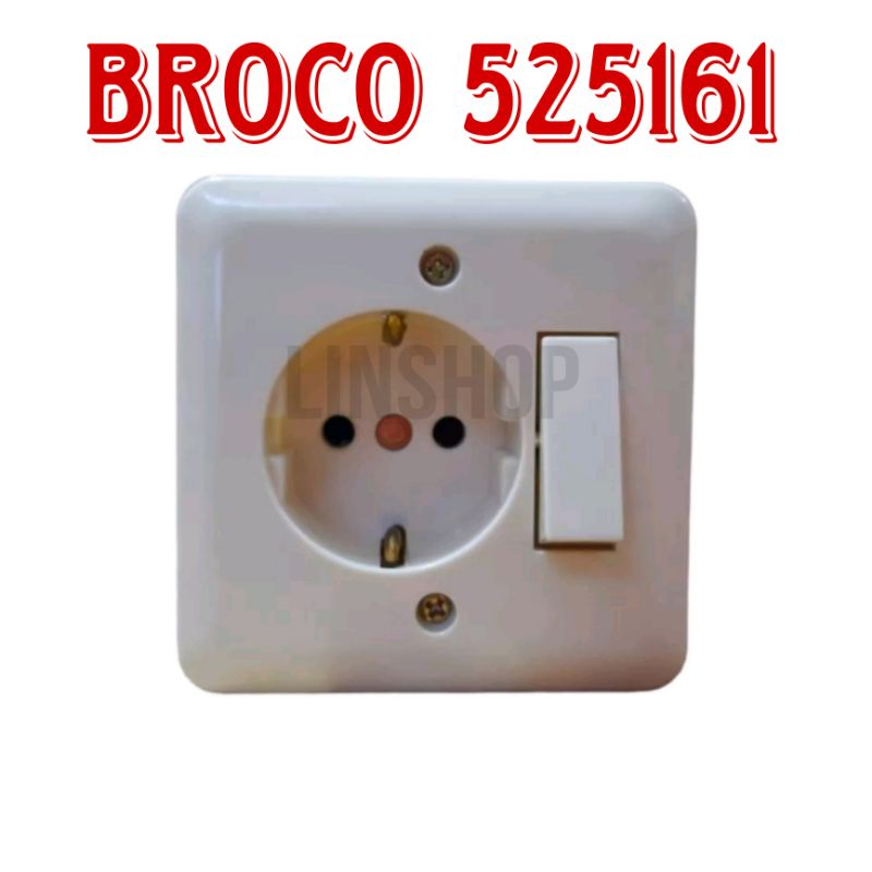 BROCO IB STOP KONTAK ARDE + SAKLAR ENGKEL / BROCO NEW GEE 525161 SAKLAR TUNGGAL + STOP KONTAK ARDE