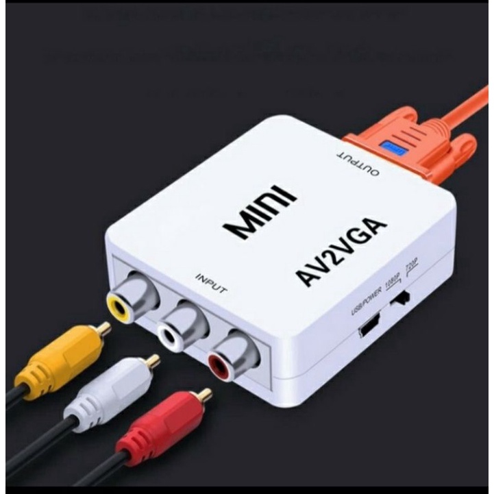 6.6 MALL SKU-1084 CONVERTER AV TO VGA BOX MINI / RCA TO VGA / AV2VGA