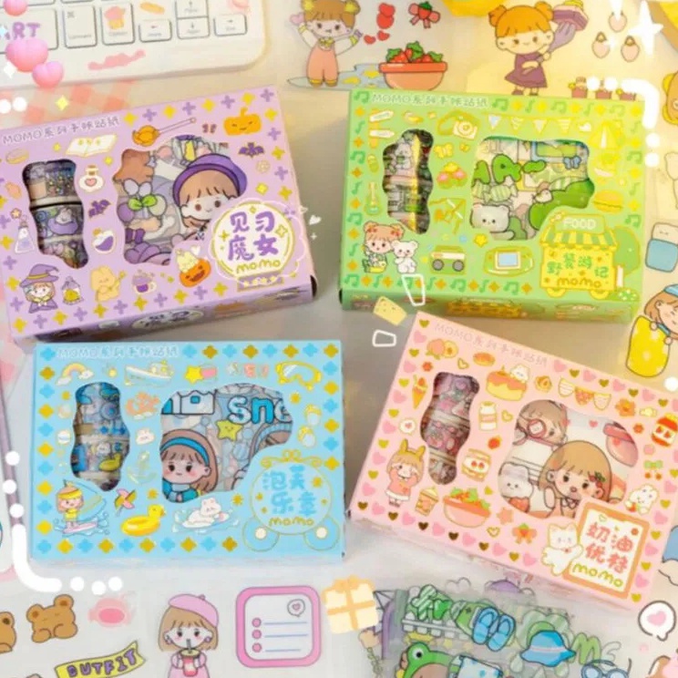 

TERMURAH Sticker Momo Roll Aesthetic Dekorasi Botol Buku Stiker Waterproof