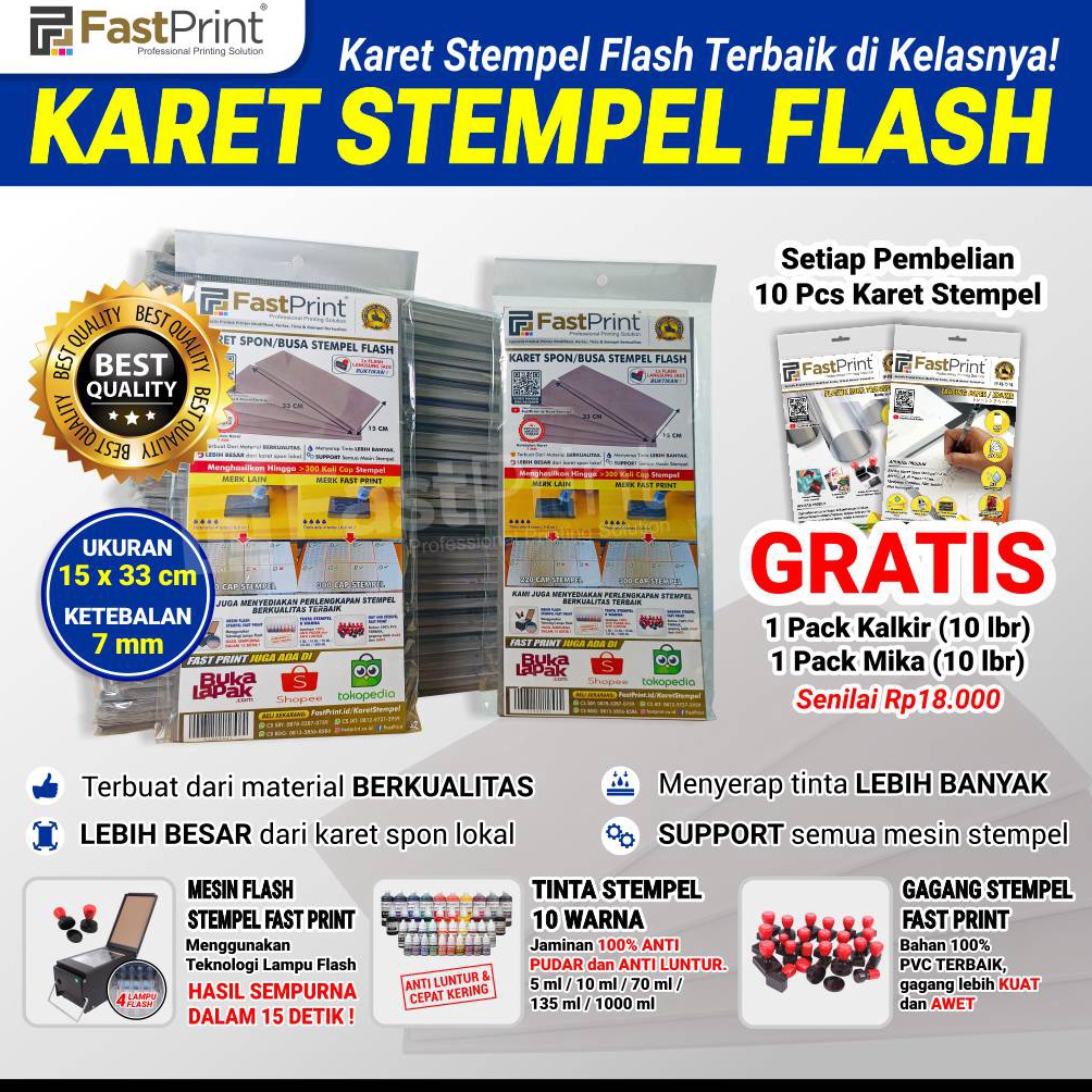 

Paling Disukai.. Karet Spon/Busa Stempel Flash Warna 15 x 33 CM 40