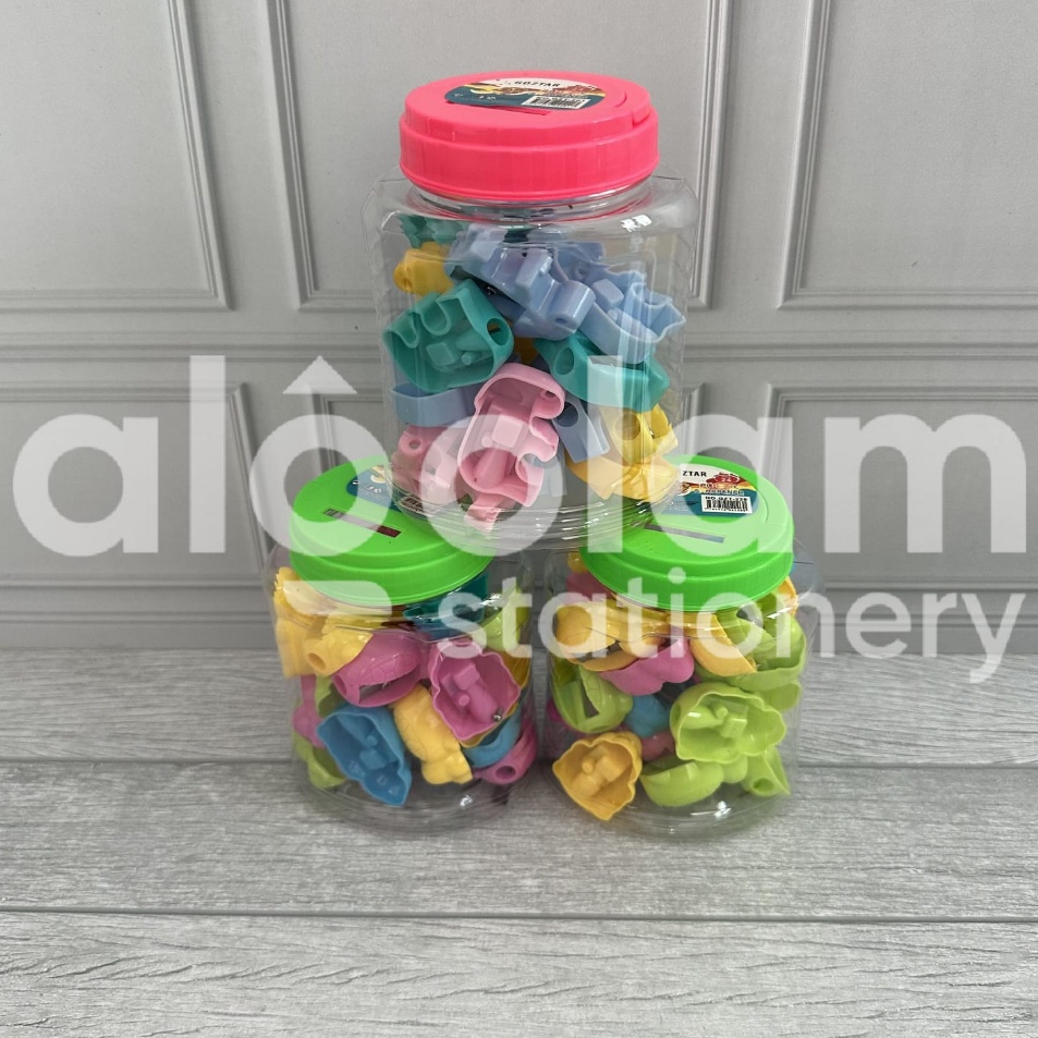 

【MEGA SALE】 SATU POT ( 24 PCS ) Serutan Ongotan Rautan Pensil Toples Motif Karakter Lucu