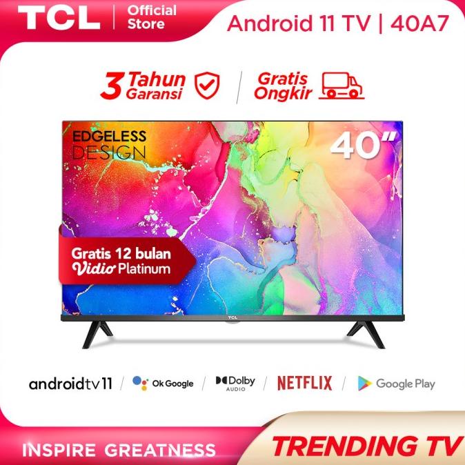 TCL 40 inch Smart TV LED - Android 11.0 - FHD - 40A7