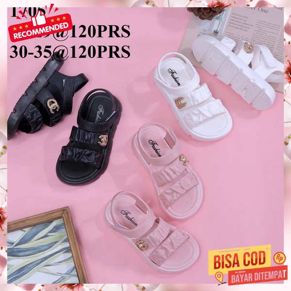 Hiks Anakcewek Princess Sandal Hak Kaca Gaya Korea Fashion Modis Bocah Cwek Sepatu Pwsta Perempusn K