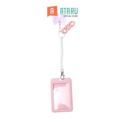 Coverku Ataru Holder Card Id Dengan Charm - Pink