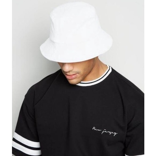 TOPI DISTRO WANITA BUCKET POLOS TERLARIS/ BUCKET KUALITAS PREMIUM - Putih T5H8 awet topi baseball pr