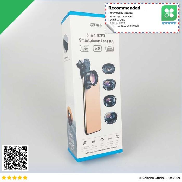 Apexel Lensa Kamera Smartphone Universal Clip 5 In 1 Lens - Apl-Hb5