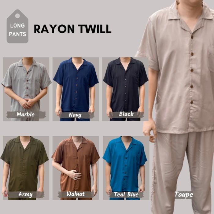 Terlaris Setelan Pria / Kemeja Polos / Piyama Polos Pria Baju Tidur Pria Rayon