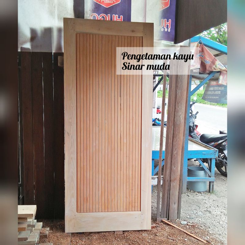 Pintu Kayu Tembusu | Pintu Kusen Rumah Kayu Minimalis Ukuran Standar | Daun Pintu Berkualitas Dijami