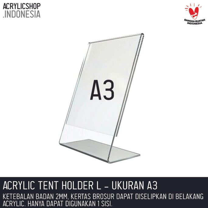 

Akrilik Tempat Brosur A3/Acrylic Tent Card Holder Stand 2sisi A3 TypeL hen01