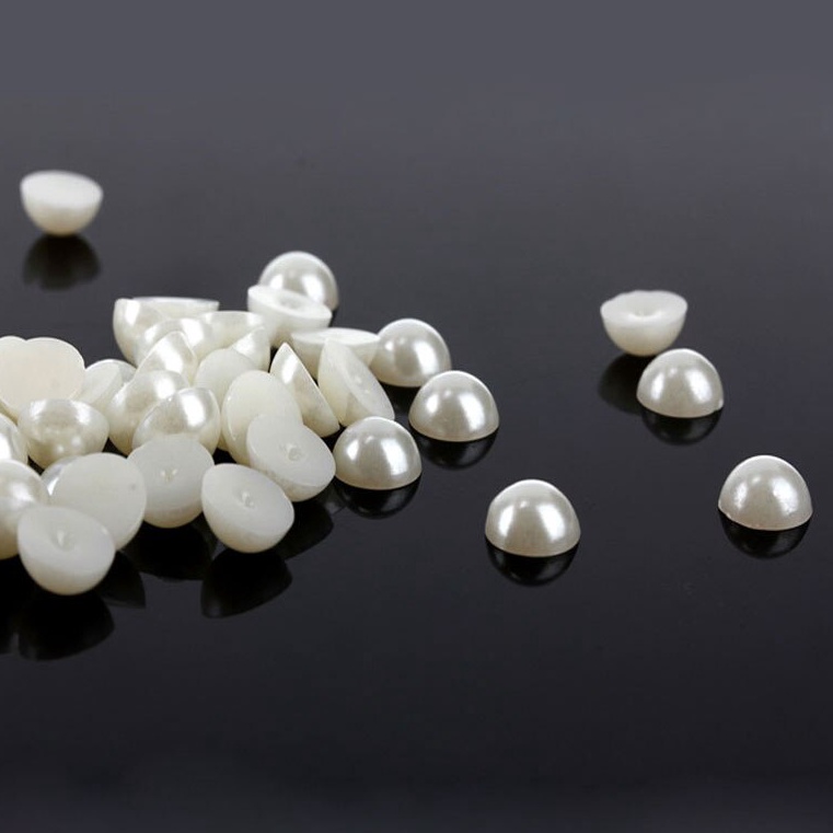 Terlaris.. MOTE PEARL / MANIK AKRILIK BENTUK SETENGAH LINGKARAN TANPA LUBANG / MANIK TANPA LUBANG SE