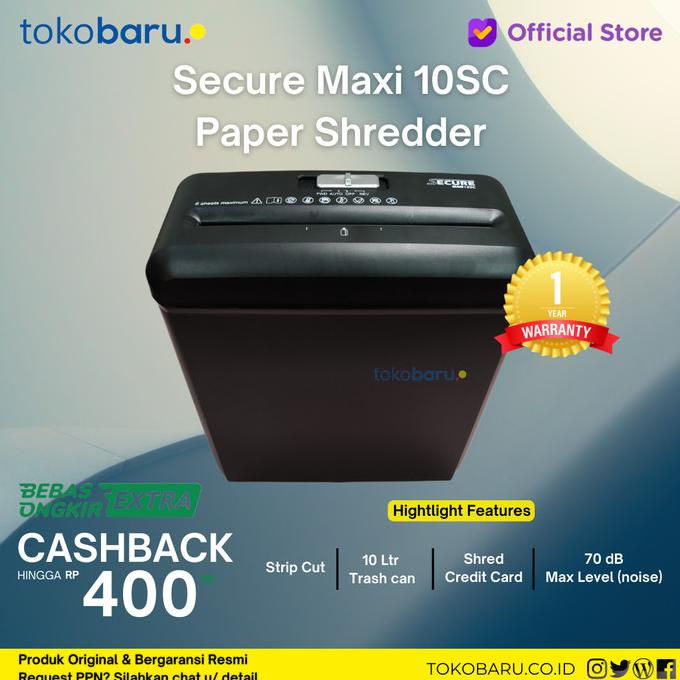 

Secure Maxi 10SC Paper Shredder Mesin Penghancur Kertas 10SC