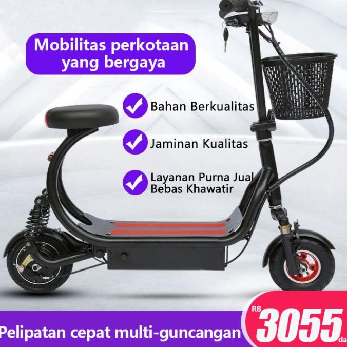 Skuter Listrik Scoter Listrik Dewasa Anak Awet 25km Garansi 1 Tahun