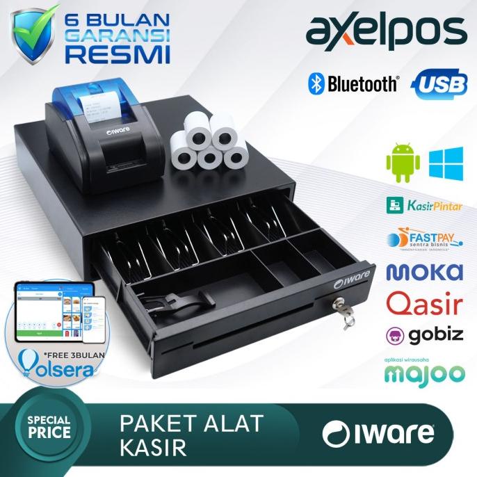 

PAKET KASIR ANDROID,PRINTER BLUETOOTH,CASH DRAWER,FREE KETAS 5ROLL