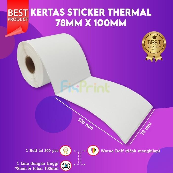 

Terlaris Kertas Resi Label Thermal Barcode 100X100 100X150 78X100 Roll 500Pcs