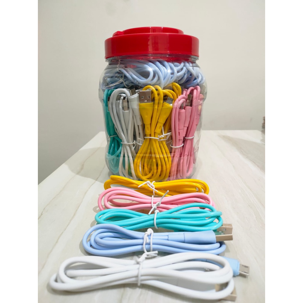 KABEL DATA TOPLES MACARON 2.1 MICRO USB 1 TOPLES ISI 50PCS (PER 1PCS)