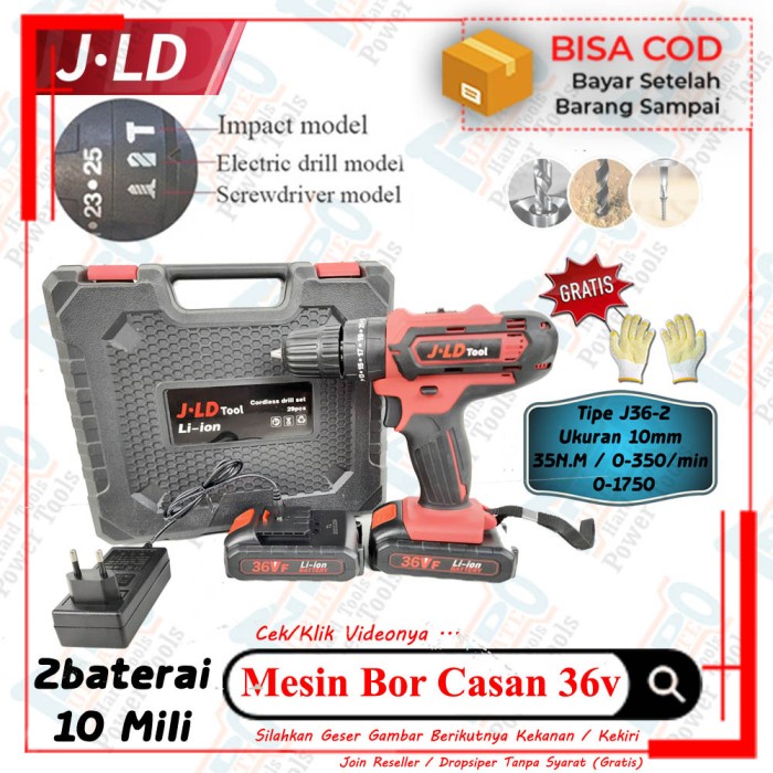 Terlaris Mesin Cordless Jld 36Volt 36 Volt Bor Cordless Cordles 36V 36 V J.Ld