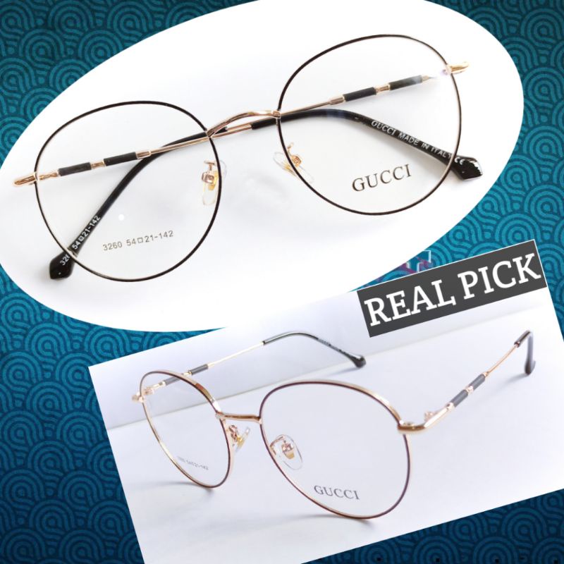 kacamata photocromic frame bulat besar 3260 - New OP minus Normal berubah