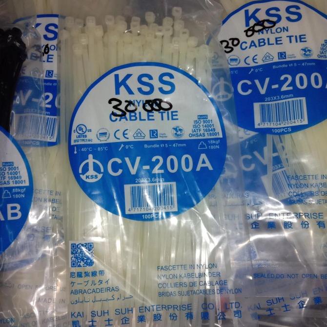

kabel Ties 20cm CV-200A CV-200AB per 1pcs pcmelektrob9090 Berkualitas