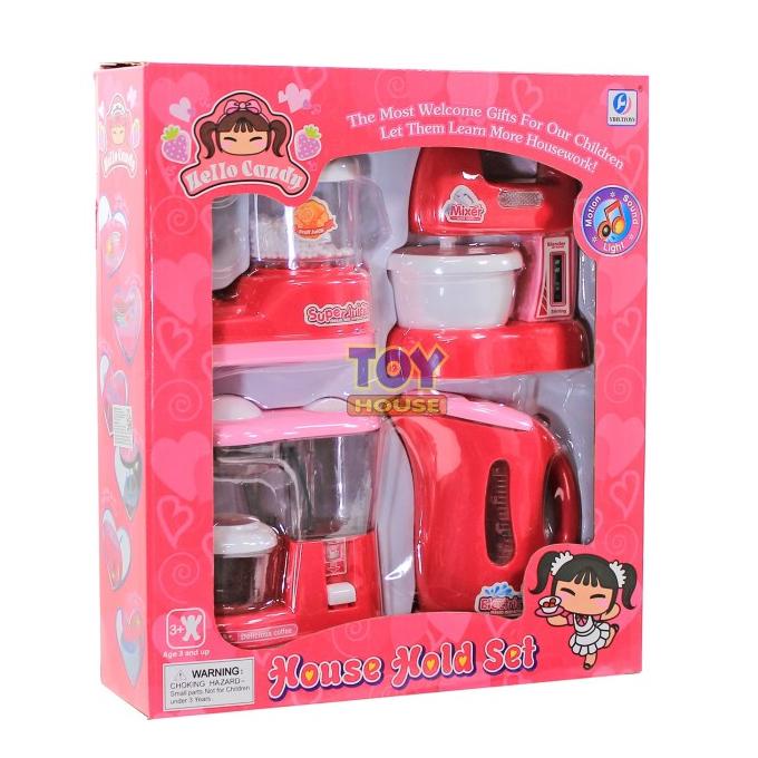 Mainan Mixer Blender Juicer Teko House Hold Set Pink - Mainan Memasak