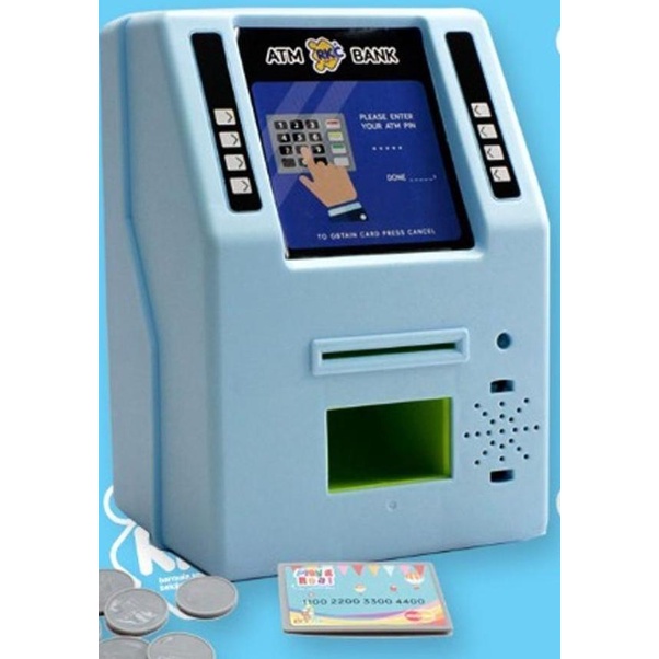 MAINAN ANAK MINI ATM LAMPU DAN MUSIK BIRU MAINAN ANAK PEREMPUAN CEWEK