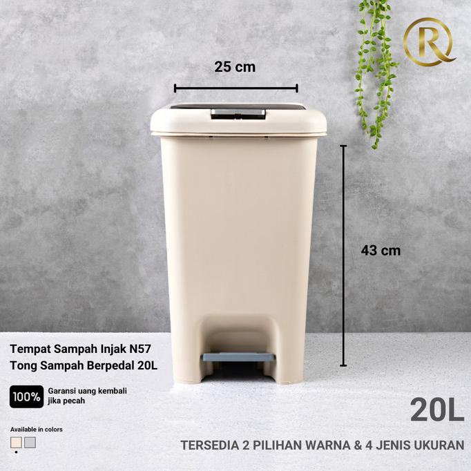 Tempat Sampah Injak N57 Tong Sampah Dapur Kamar Berpedal 20L
