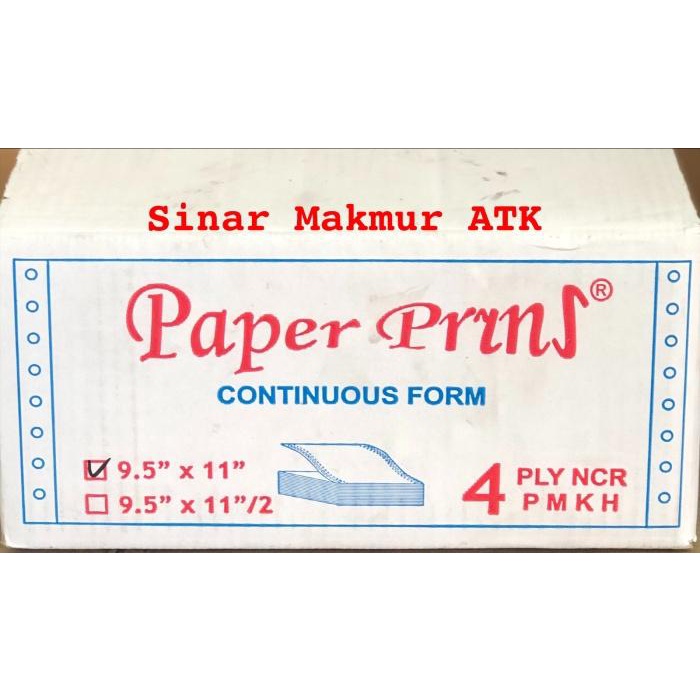 

Paper Continuous Form / Kertas Komputer Paper Prins 91/2X11 4 Ply (K4)