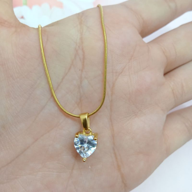 kalung liontin wanita kalung love kalung belut bulat sedang