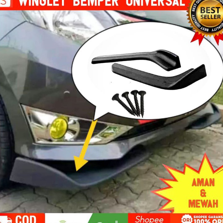 PELINDUNG BEMPER DEPAN | WINGLET BEMPER  MOBIL UNIVERSAL (KANAN&KIRI)/Avanza/Agya/Xenia/Calya/Sigra/