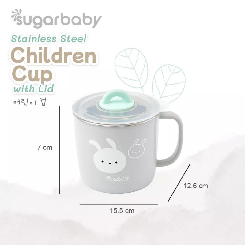 Sugar Baby Stainless Steel Cup With Lid / Gelas Minum Stainless Steel Anak