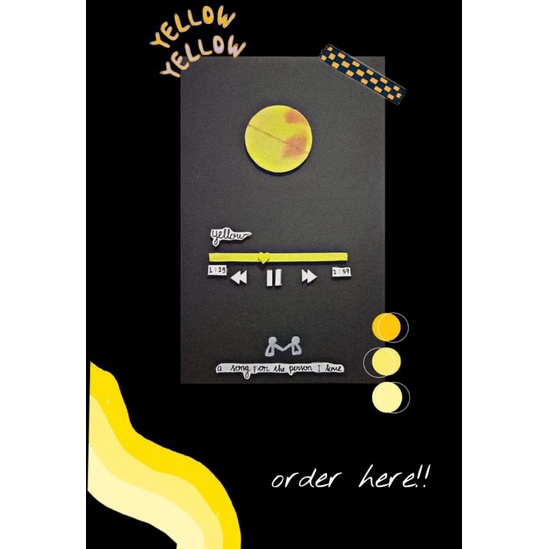 albums coldplay yellow ( black )FREE STICKER & SNACK