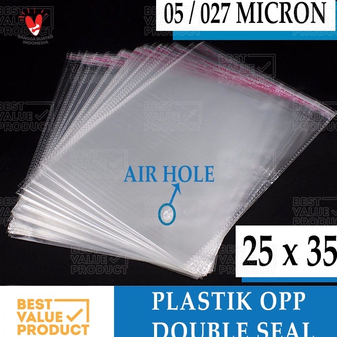 

Kemasan Baru.. (Termurah) TEBAL Plastik opp lem 05 25x35 / plastik opp baju / plastik undangan 25 x 35 KFK