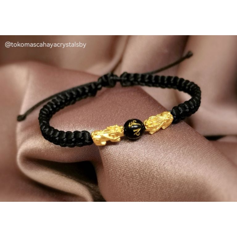 Model Baru Gelang 2 Charm Naga / Jilin / pixiu Emas kadar 24k HK Hongkong 999.9% 9999 & Gelang Kepan