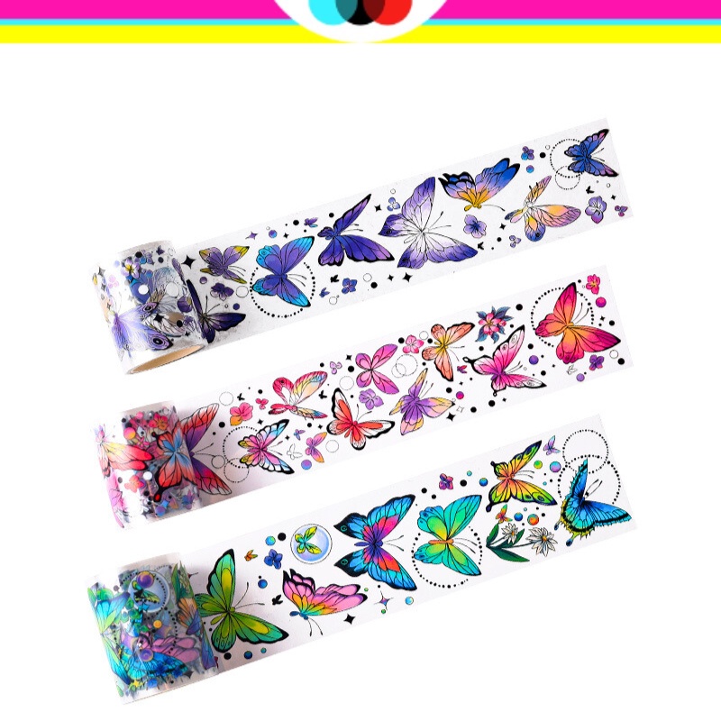 

STIKER JOURNALING PET ROLL TRANSPARANT MOTIF BUTTERFLY CLASSIC RETRO VINTAGE @dbestwallpaper