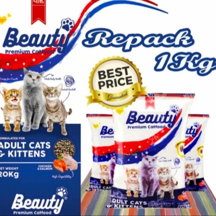 

Beauty Cat Food Repack 1Kg - Makanan Kucing Beauty Kitten Dan Dewasa