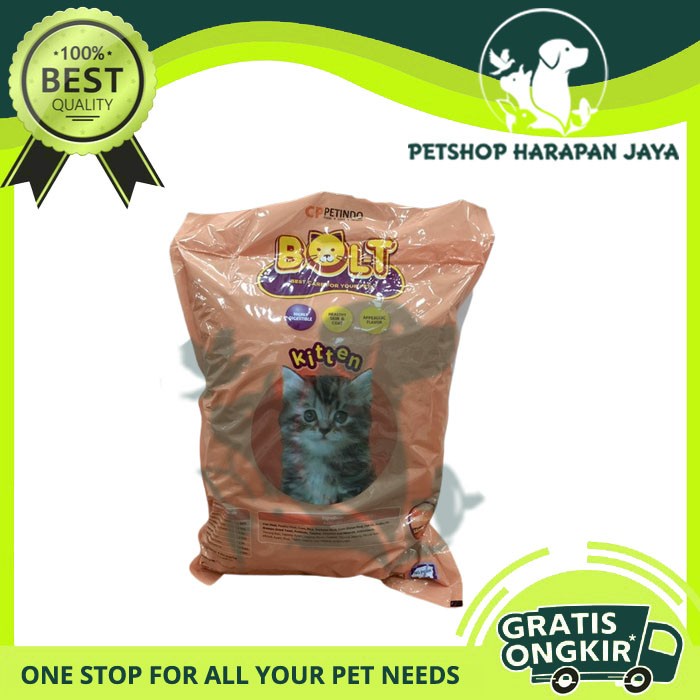 

Makanan Anak Kucing Bolt Kitten 1Kg - Setara Cat Choize Kitten